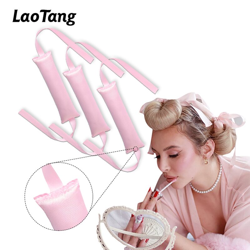 Heatless Curling Rod Set - With Hair Claw Clip Lazy Natural Soft Wave Tool