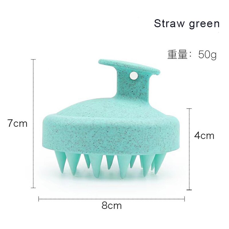 Wheat Straw Hair Shampoo Brush - Custom Logo Silicone Waterproof Scalp Massager