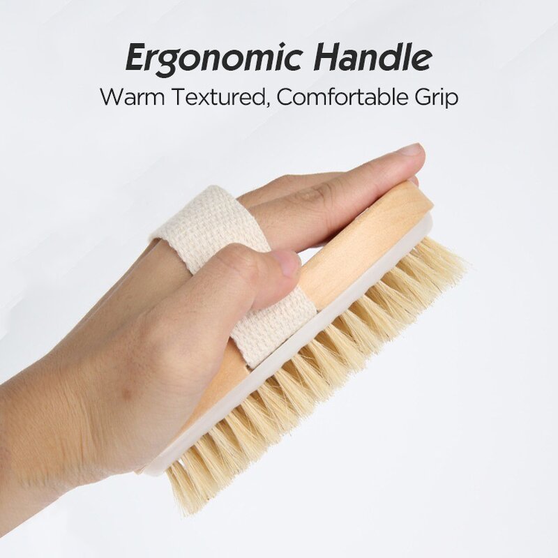 Wooden Dry Body Brush - Natural Bristle Wholesale Bath Supplies Exfoliator