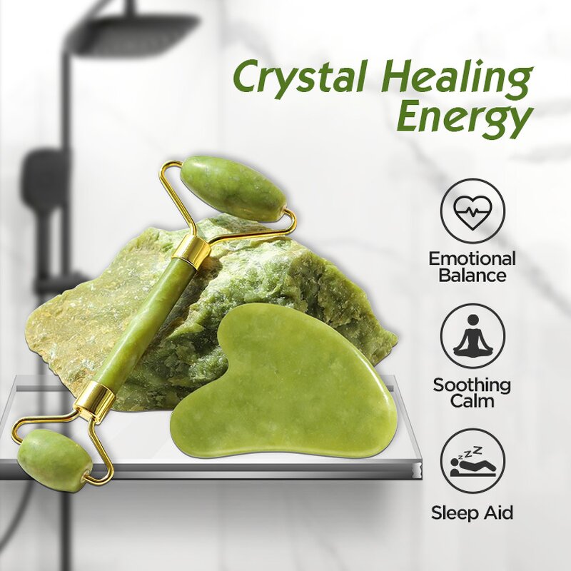 Jade Roller Gua Sha Kit - Private Label Wholesale Anti-aging Natural Stone Set