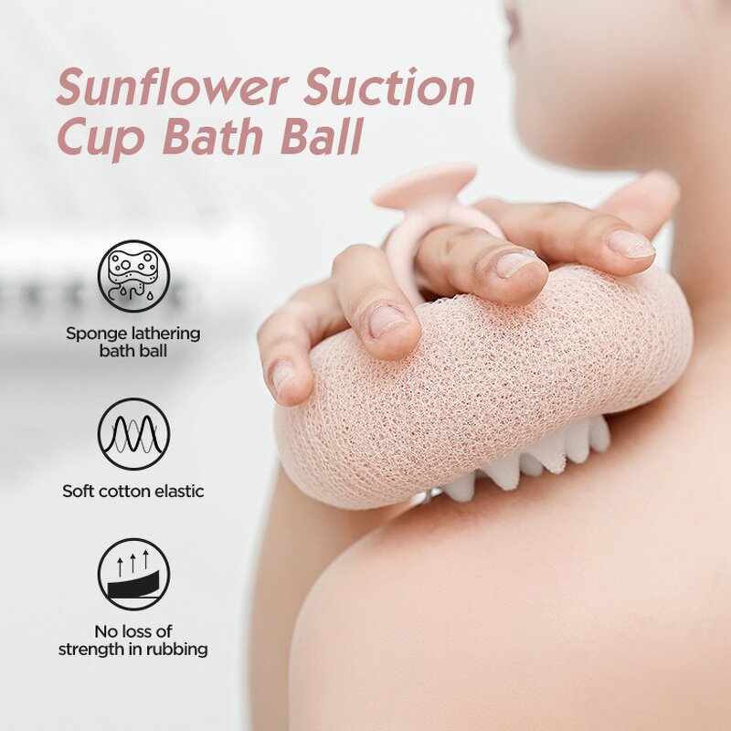 Flower Bath Sponge Ball - New Style Suction Cup Rich Foam Bathing Tool