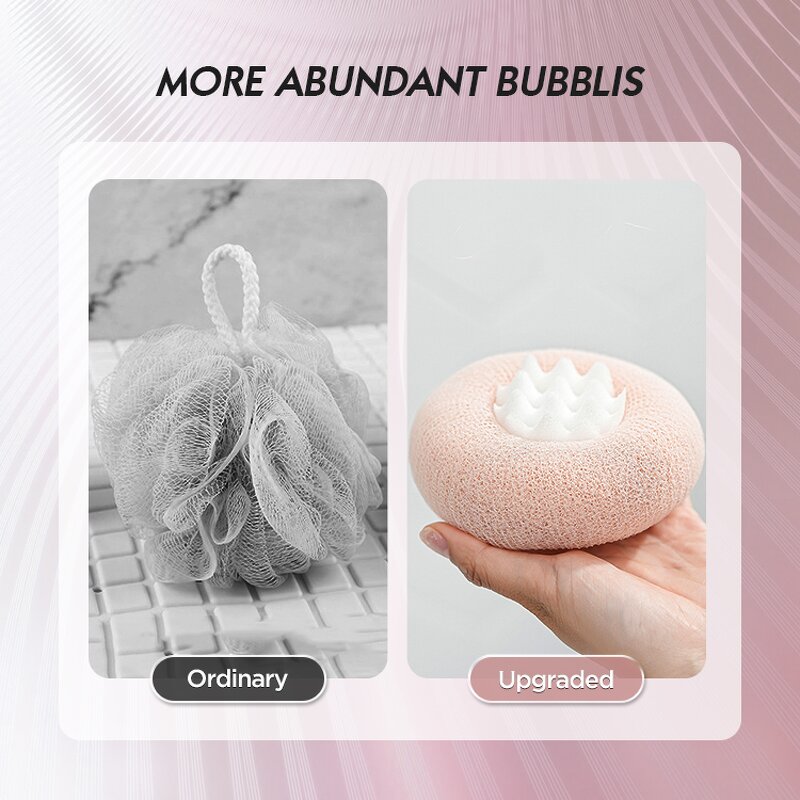 2-in-1 Bath Cleaning Brush - Loofah Sunflower Suction Cup Exfoliating Tool