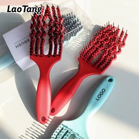 Hair Straightener Brush - Professional Anti-static Massage Detangle Styling Tool