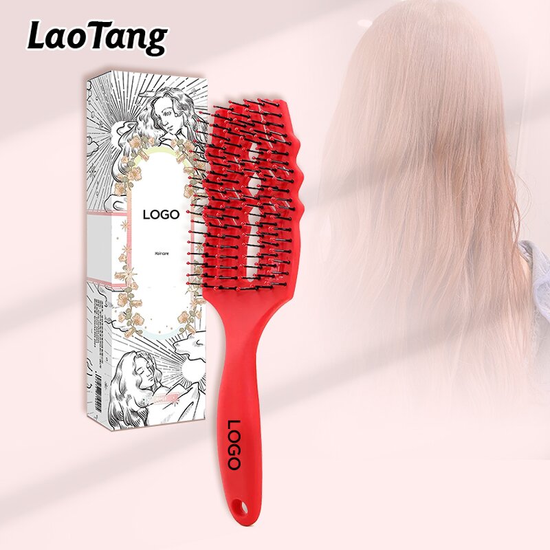 6 Rows Detangling Brush - Laotang Wholesale Soft Bristle Curve Curly Hair Tool