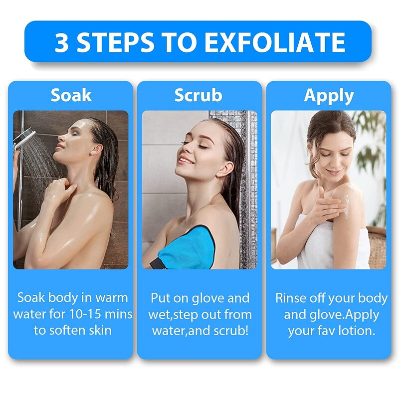 Korean Exfoliating Bath Gloves - 100% Natural Viscose Dead Skin Remover