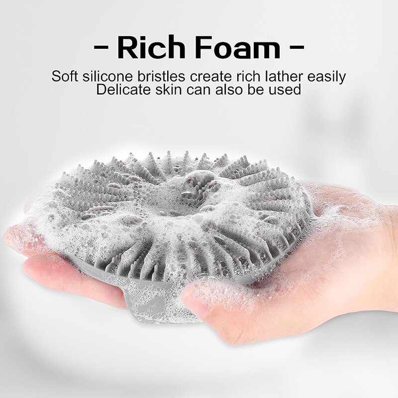 Silicone Bath Body Scrubber - 2023 Back Exfoliating Loofah Lather Boosting Tool