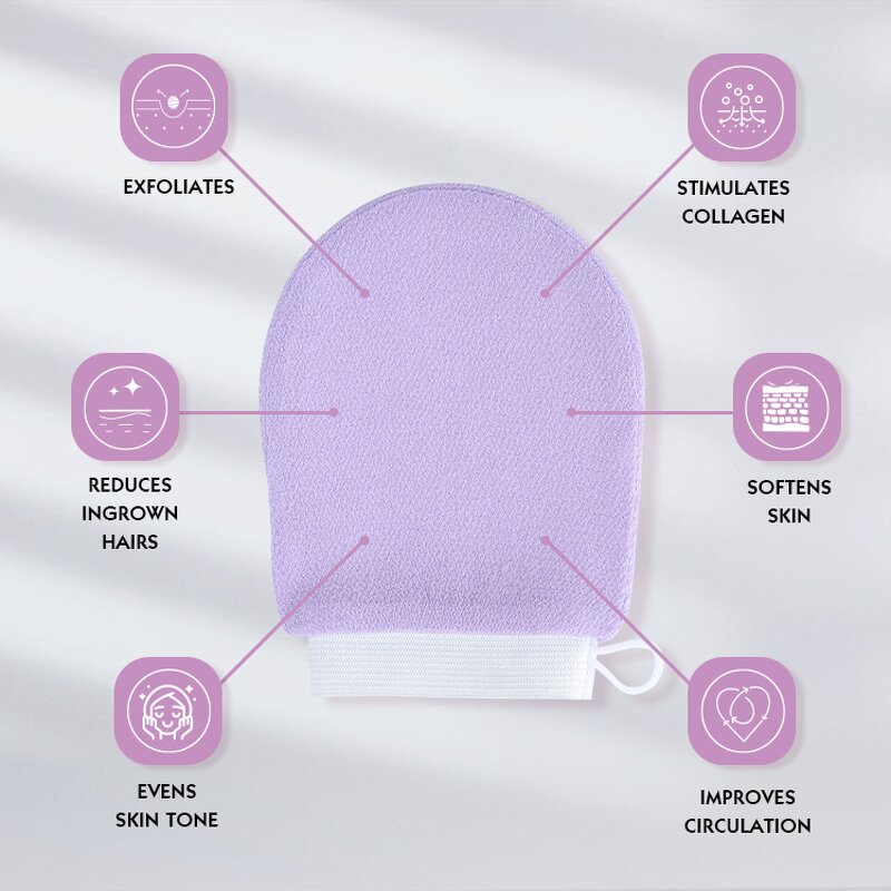 Bath Exfoliating Set - Professional 3pcs Gloves Back Scrub Belt Bath Ball