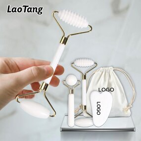 Jade Gemstone Ball Set - High Quality Anti-Aging Xiuyan Spike Roller Gua Sha