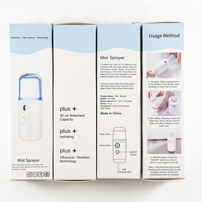 Facial Mist Sprayer Manufacturer - Rechargeable Round 30ml Handy Cute