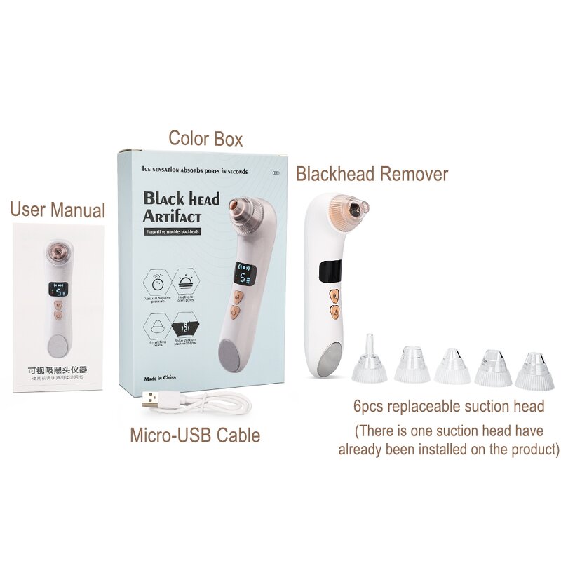 Blackhead Remover Manufacturer - Luxury Electric 6pcs Suction with Camera