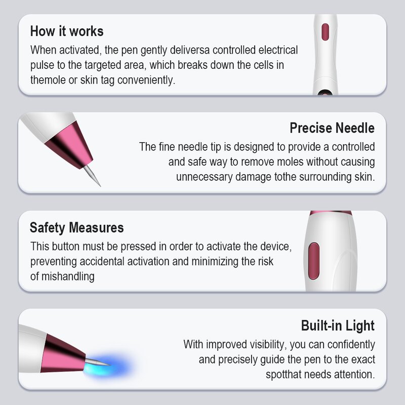 Wart Remover Pen Manufacturer - 9 Speed Level Rechargeable LCD Display
