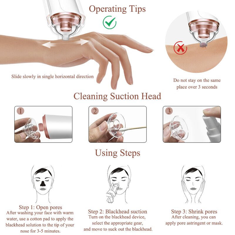 Blackhead Vacuum Cleaner Manufacturer - Electric with 3 Levels Adjustment