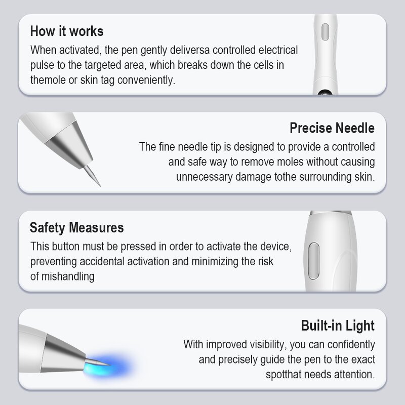 Mole Removal Pen Manufacturer - 2024 Electric LCD Display Beauty