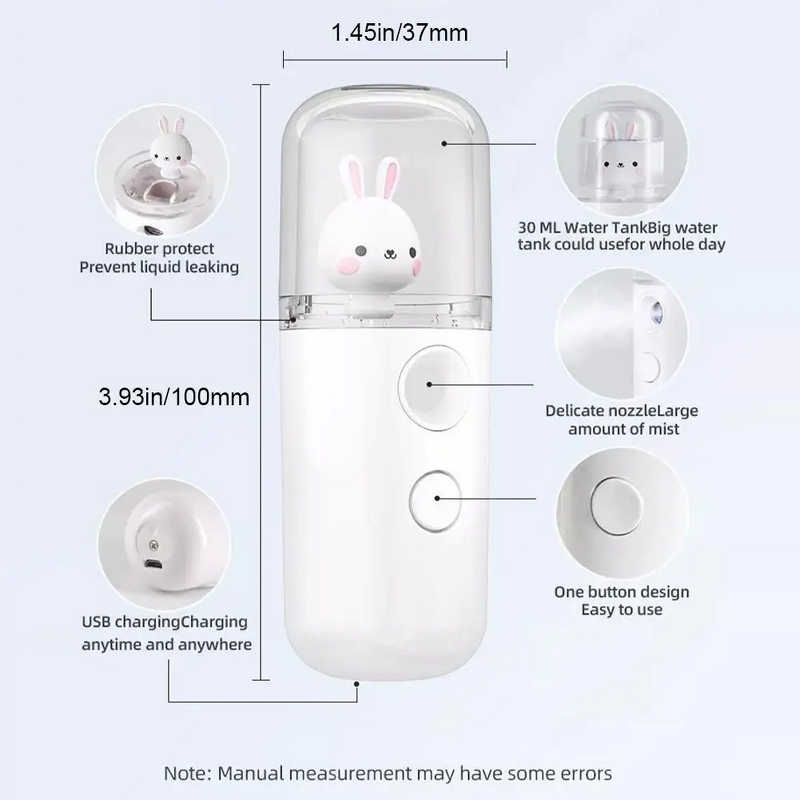 Facial Mist Sprayer Manufacturer - Rechargeable Round 30ml Handy Cute