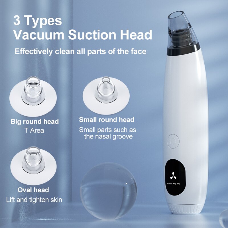 Blackhead Remover Tool Manufacturer - LED Display with 3 Replaceable Heads