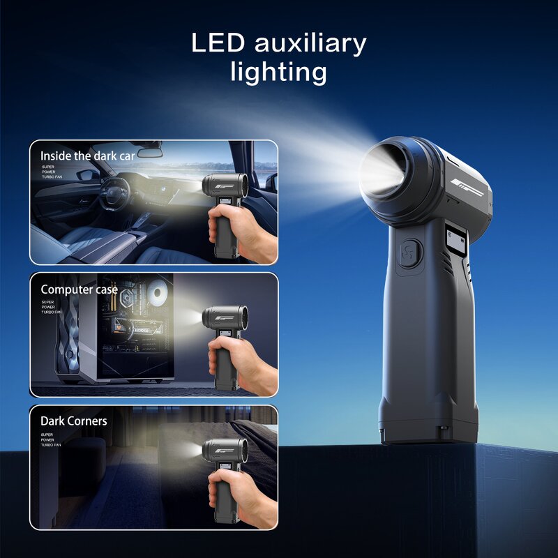 Turbo Fan Manufacturer - 10000mAh Rechargeable Portable Air Jet for Car