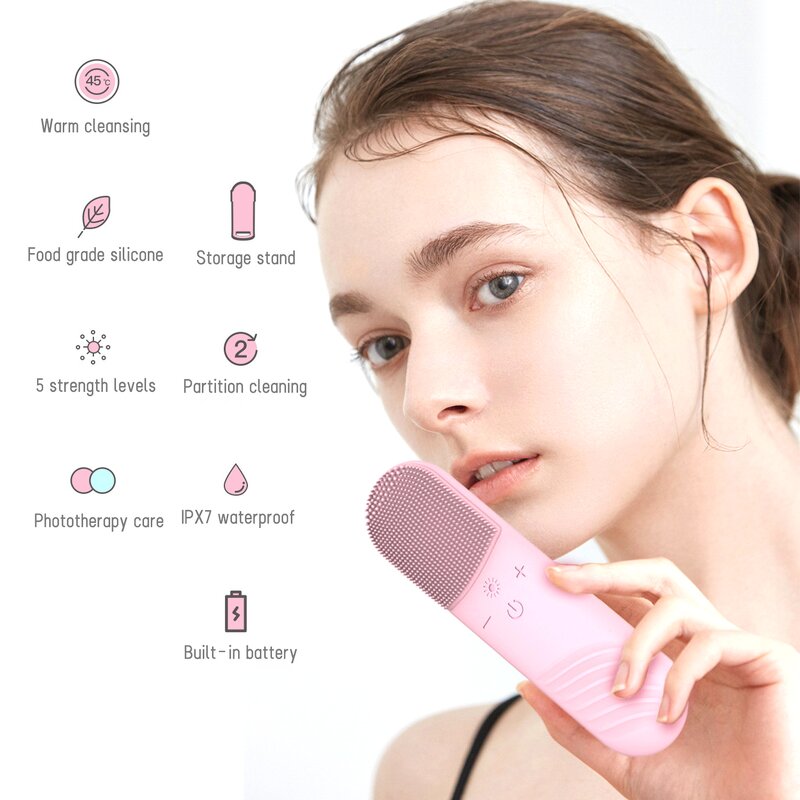 Facial Cleanser Manufacturer - Food Grade Silicone IPX7 Waterproof Sonic