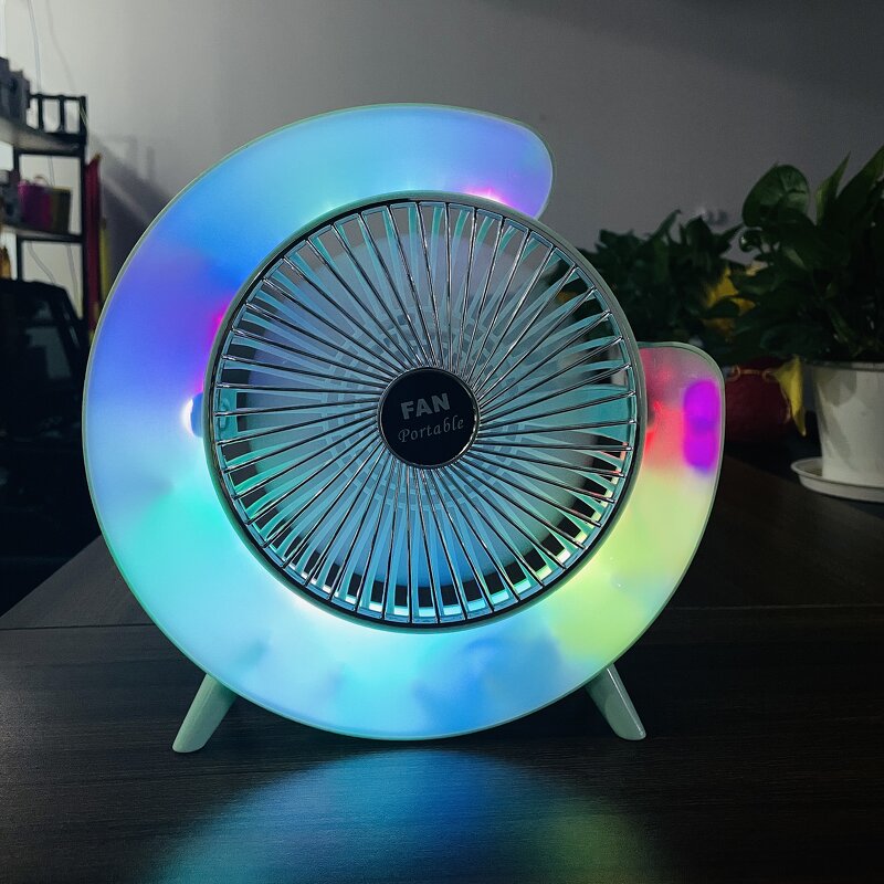Air Cooler Fan Manufacturer - 7 Color Night Light Small Desk Oscillating 3 Speeds