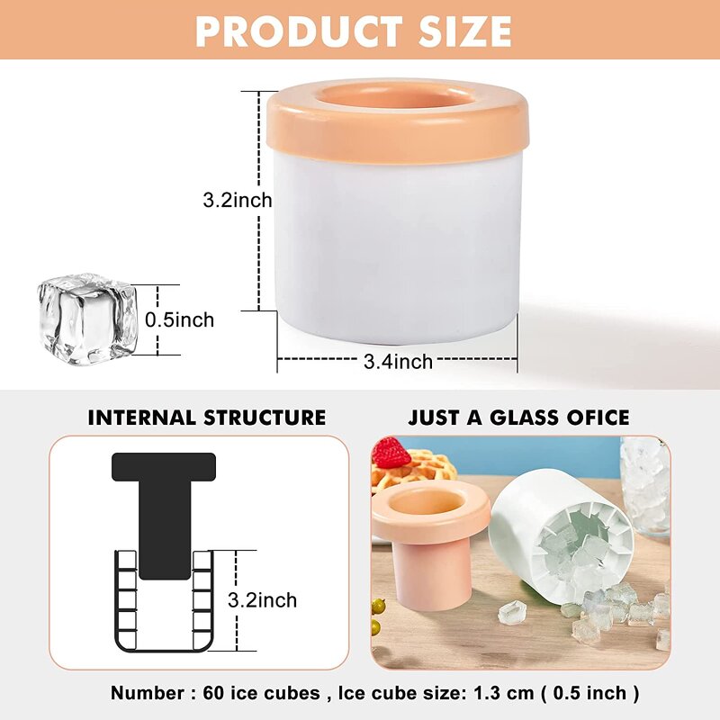 Ice Cube Mold Manufacturer - Round Silicone Bucket Cylinder for Freezer DIY
