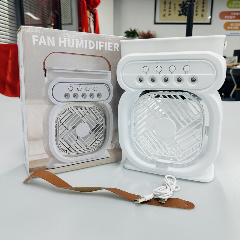 Air Cooler Fan Manufacturer - 5 Nozzles Humidification 3-Speed with 7 Colors Light