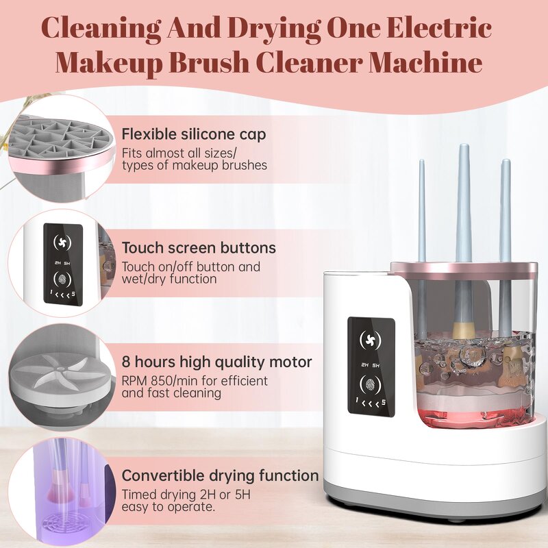 Makeup Brush Cleaner Manufacturer - 3 in 1 Electric Automatic Spinning for All Brushes