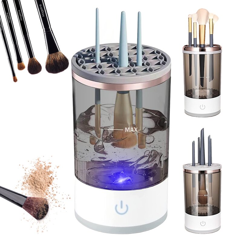 Makeup Brush Cleaner Manufacturer - Automatic 3 in 1 Portable with Holder and Dryer