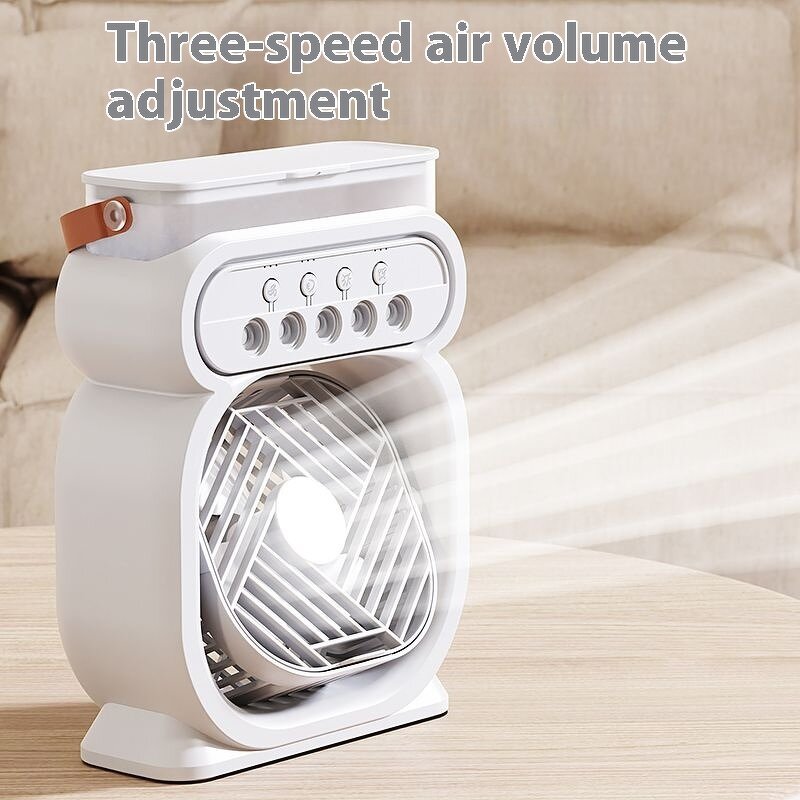 Air Cooler Fan Manufacturer - 5 Nozzles Humidification 3-Speed with 7 Colors Light