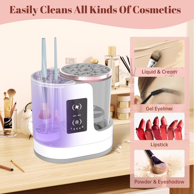 Makeup Brush Cleaner Manufacturer - 3 in 1 Electric Automatic Spinning for All Brushes