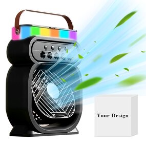 Air Cooler Fan Manufacturer - 5 Nozzles Humidification 3-Speed with 7 Colors Light