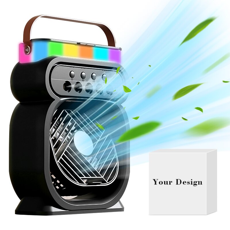 Air Cooler Fan Manufacturer - 5 Nozzles Humidification 3-Speed with 7 Colors Light