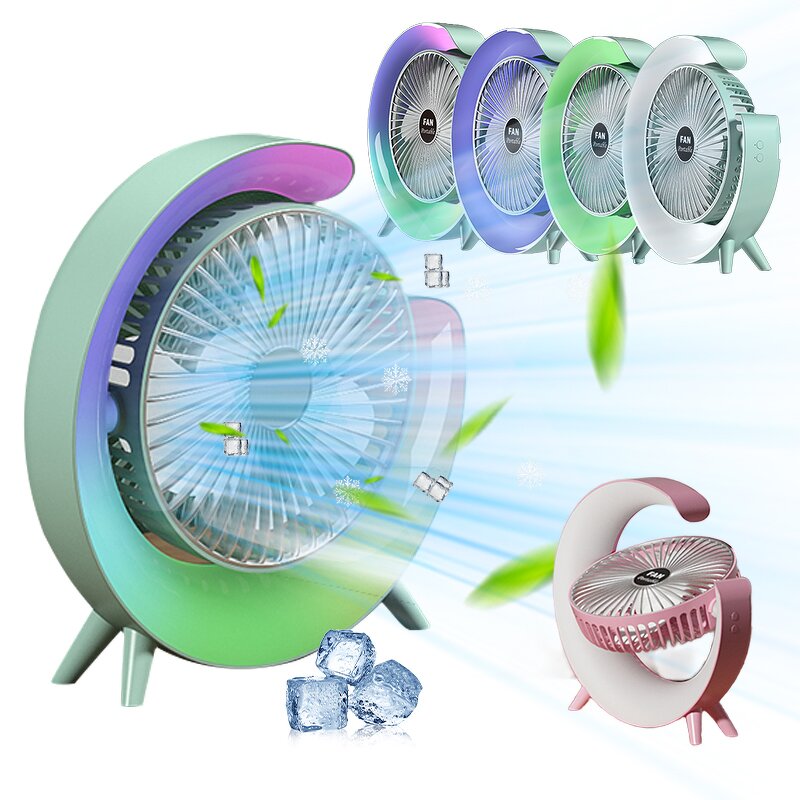 Mini Desk Fan Manufacturer - Portable 3-Speed with LED Night Light and Oscillation