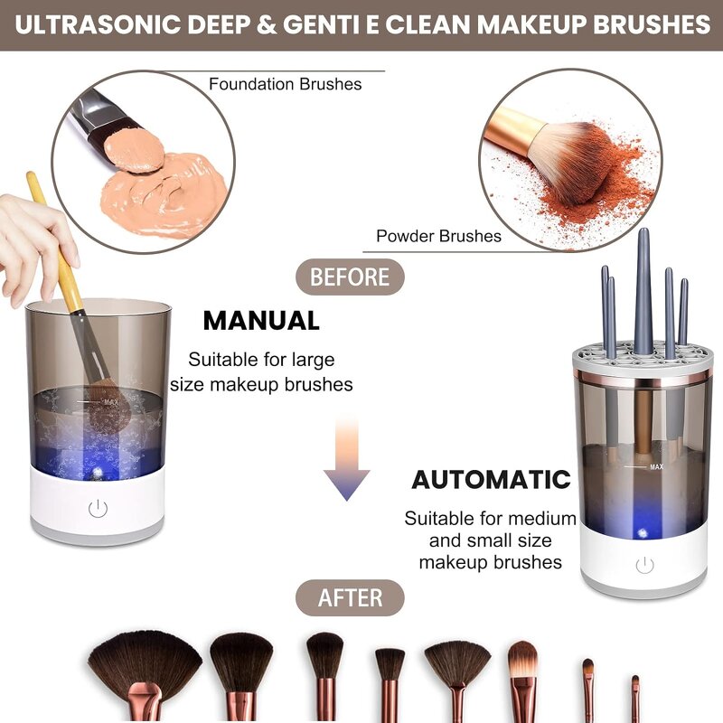 Makeup Brush Cleaner Manufacturer - Automatic 3 in 1 Portable with Holder and Dryer
