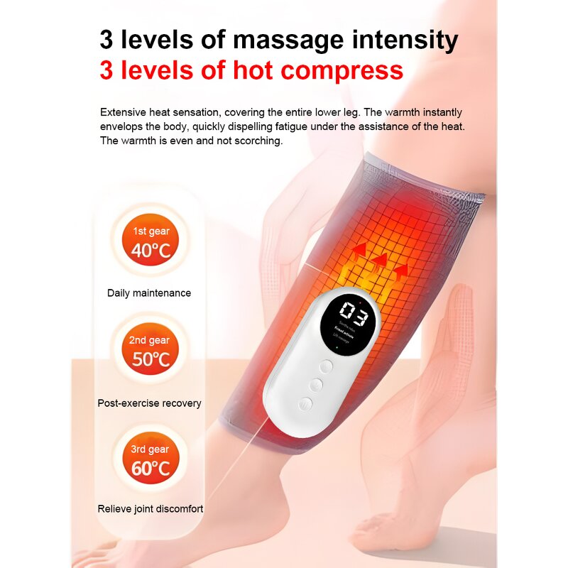 Leg Massager Manufacturer - Air Pressure Calf Physiotherapy Machine with Hot Compress