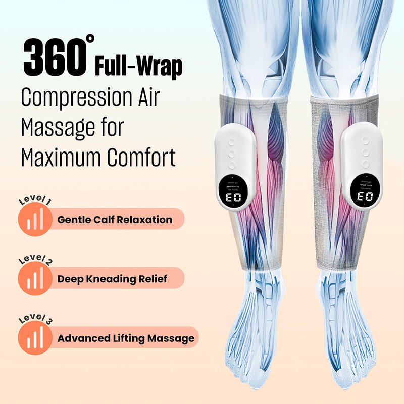 Leg Massager Manufacturer - Air Pressure Calf Physiotherapy Machine with Hot Compress
