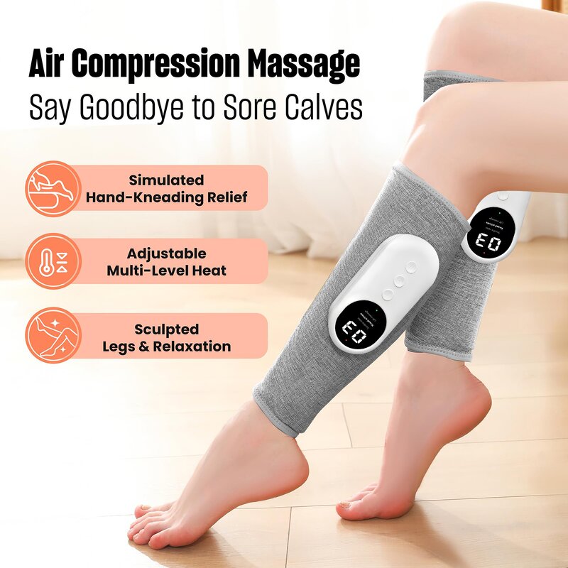 Leg Massager Manufacturer - Air Pressure Calf Physiotherapy Machine with Hot Compress