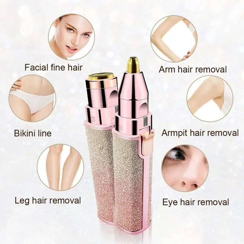 Hair Removal Razor Manufacturer - 2 in 1 Portable Lipstick Shaver & Eyebrow Trimmer