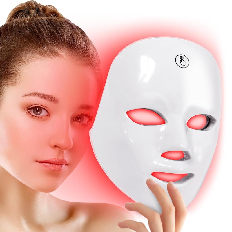 LED Light Therapy Mask - Blue Red Light Rechargeable Portable Travel Home Use