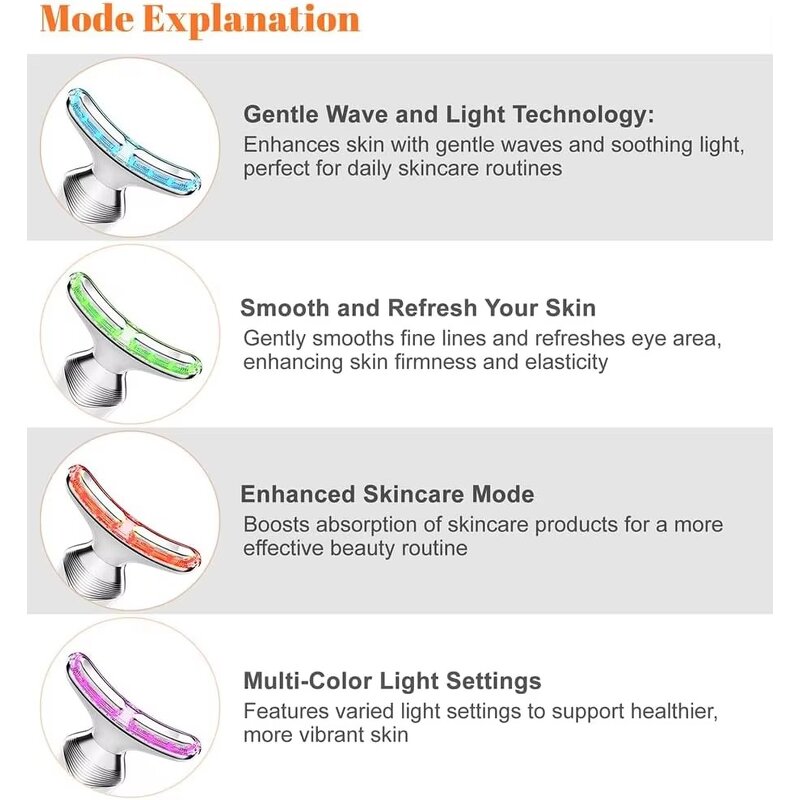 Neck Lifting Device - Hot Sale EMS Microcurrent Heating 4-Color Light Therapy
