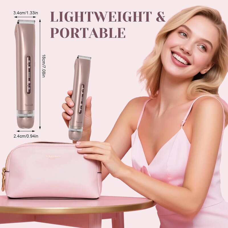 2-in-1 Electric Epilator - Dual Head IPX7 Waterproof Bikini Facial Hair Remover