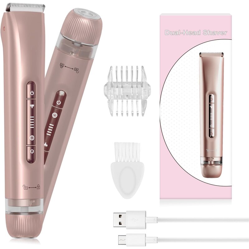 2-in-1 Electric Shaver - Dual-Head Epilator IPX7 Full Body Bikini Trimmer