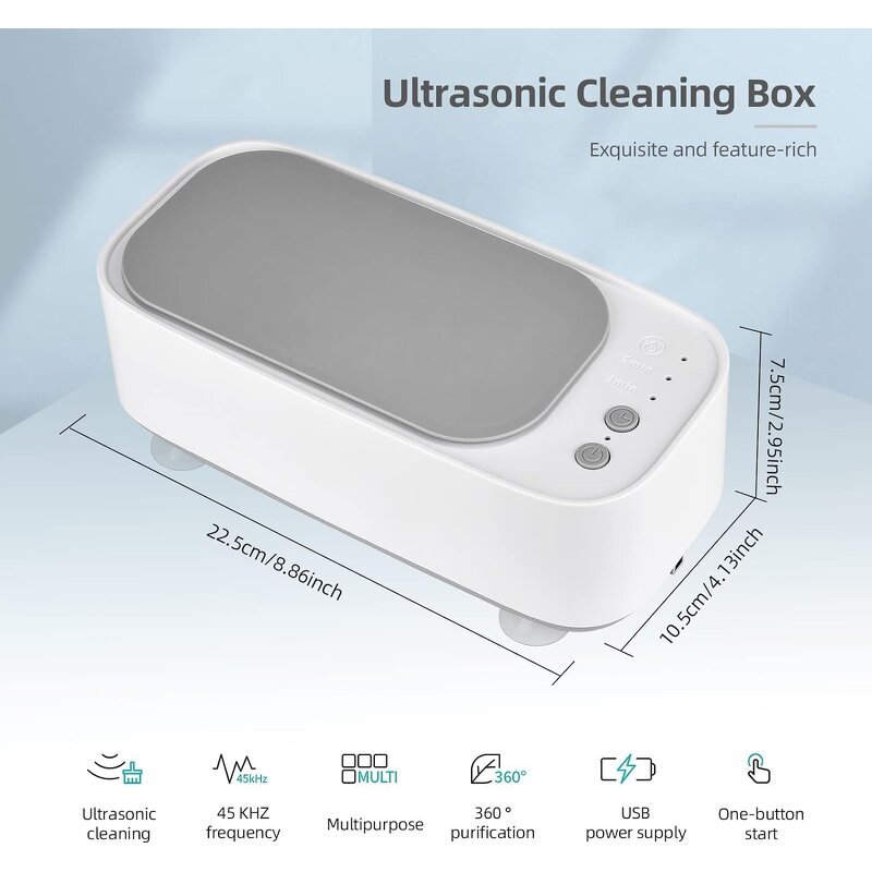 Sonic Ultrasonic Cleaner - One-Touch Jewelry Glasses Watch Makeup Brush Tool