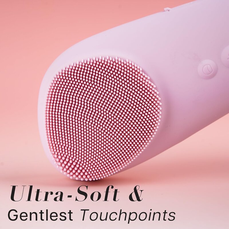 Silicone Facial Cleanser Brush - 2-in-1 Ultrasonic Spatula Blackhead Removal Tool