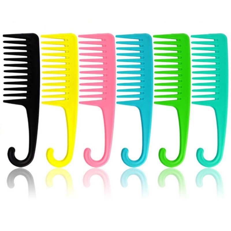 Wide Tooth Hair Comb - Professional Shower Brush Plastic Handle Home Styling