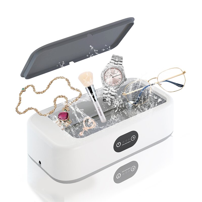 Ultrasonic Jewelry Cleaner - Home Use Makeup Brush Glasses Razor Dentures Tool