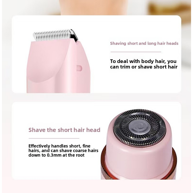 Dual Head Hair Remover - Rechargeable IPX7 Waterproof LCD Full Body Women Shaver