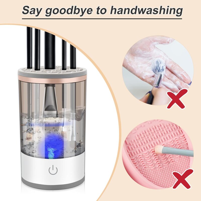Electric Makeup Brush Cleaner - USB Rechargeable Automatic Quick Home Cleaning