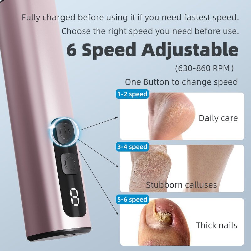 Electric Foot File Scraper - Rechargeable Callus Remover Nail Drill Household