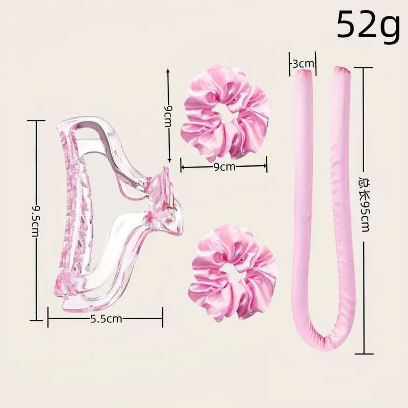 Heatless Curls Overnight Set - 12-Piece Satin Pillowcase Jade Roller Gua Sha