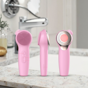 Sonic Silicone Cleanser Brush - Red Blue Light Hot Compress Massage Men Women Tool