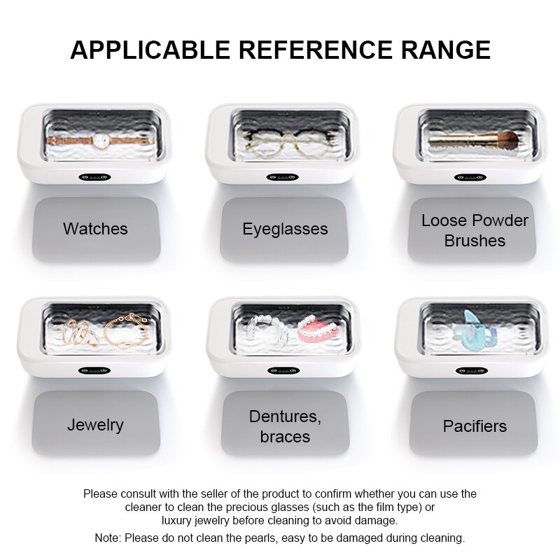 Ultrasonic Cleaner - Portable Mini Household Jewelry Watches Glasses Cleaning